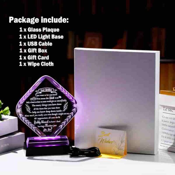 Best Brother Led Crystal Plaque - Personalized Gift - Image 6