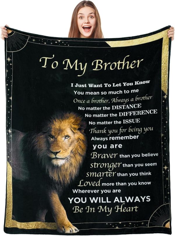 Personalized Lion Blanket Gifts For Brother From Sister - Birthday Ideas