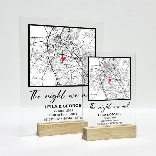The Night We Met Custom Map Sign - Personalized Couple Gift - Image 4