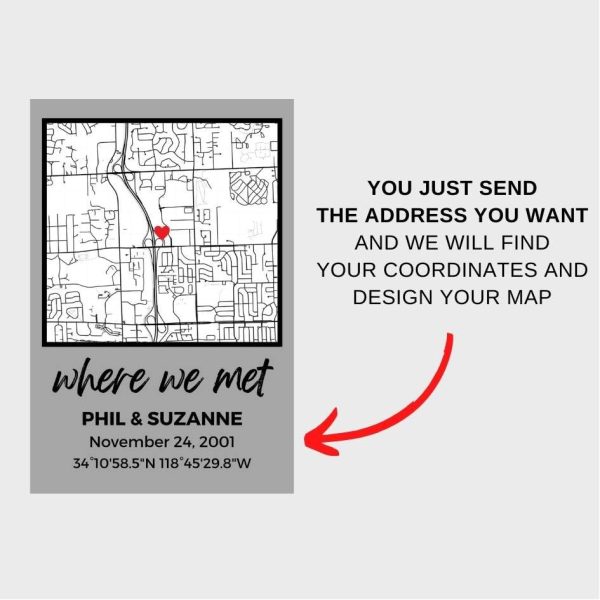 Personalized First Date Map Acrylic Plaque - Next Day Ship - Image 5