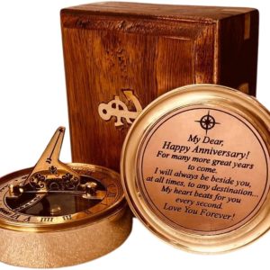 Unique Anniversary Sundial Clock Compass Gift - 1st To 50th Year