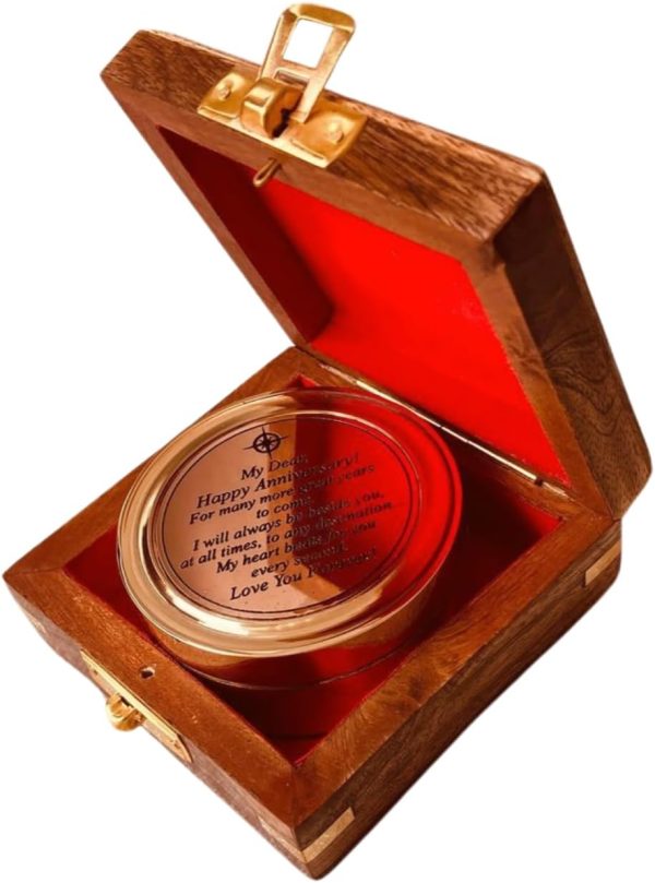 Unique Anniversary Sundial Clock Compass Gift - 1st To 50th Year - Image 2