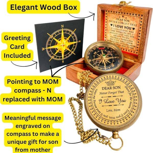 Engraved Compass Gift For Men And Women - Thoreau Quote - Image 5
