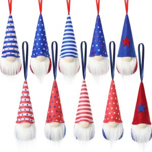 Best Patriotic Gnome Decorations Set - 10 Handmade Ornaments