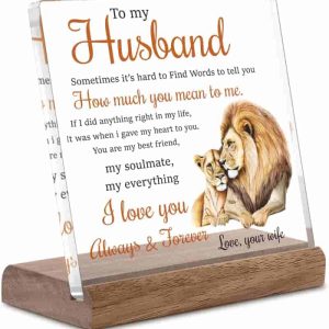 Romantic Lion-themed Acrylic Plaque: Best Gift For Husband