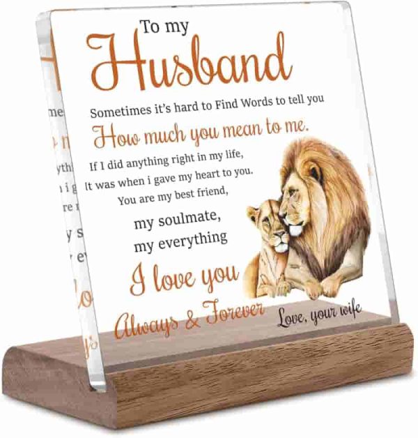 Romantic Lion-themed Acrylic Plaque: Best Gift For Husband