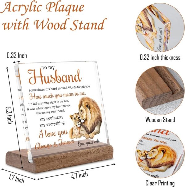 Romantic Lion-themed Acrylic Plaque: Best Gift For Husband - Image 2