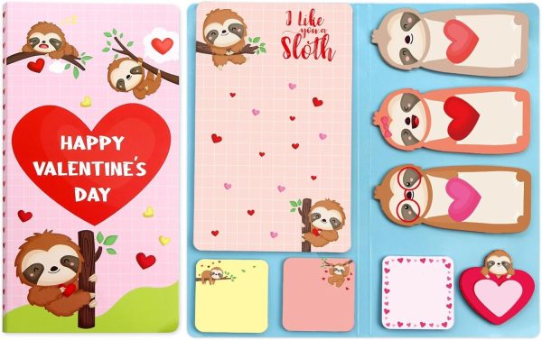 Valentine's Day Sloth Sticky Notes Gift Set - 240 Sheets - Image 3