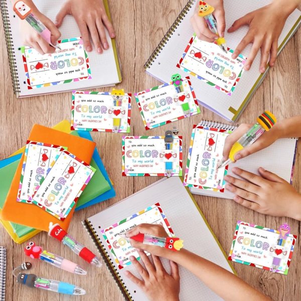 30 Cute 4-in-1 Multicolor Pens With Valentine's Day Cards - Image 5