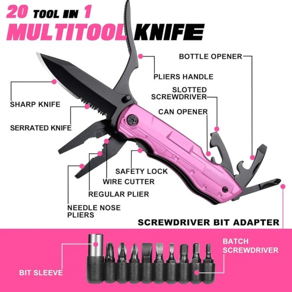 Unique Pink Multitool Knife - Best Gift For Women - Image 2