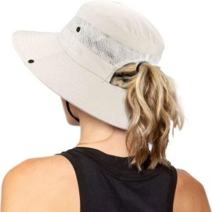 Best Women's Uv Protection Foldable Sun Hat With Ponytail Hole