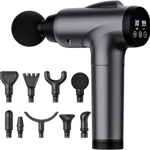 Best Massage Gun For Deep Tissue Pain Relief – 30 Speeds, 9 Attachments
