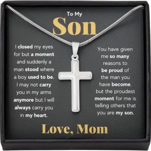 Faith Cross Necklace: Personalized Gift For Son's Graduation