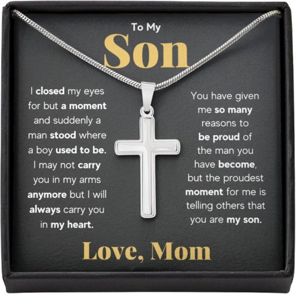 Faith Cross Necklace: Personalized Gift For Son's Graduation