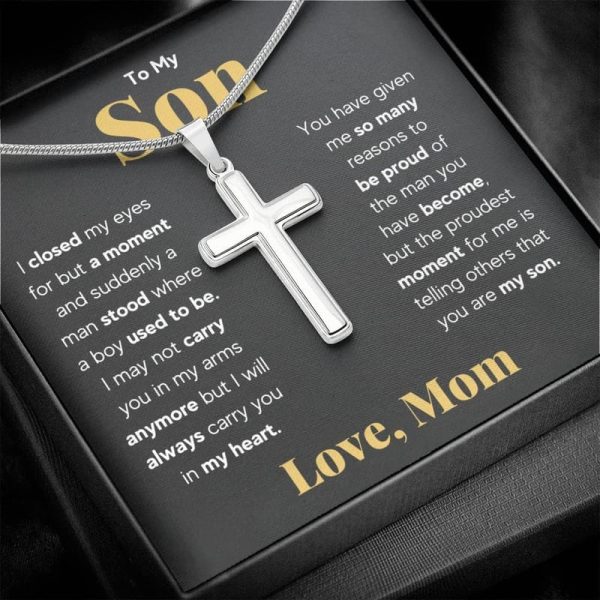 Faith Cross Necklace: Personalized Gift For Son's Graduation - Image 2