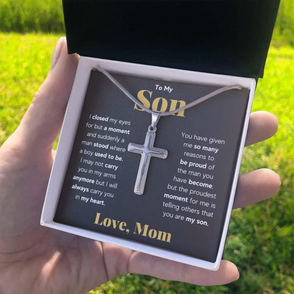 Faith Cross Necklace: Personalized Gift For Son's Graduation - Image 4