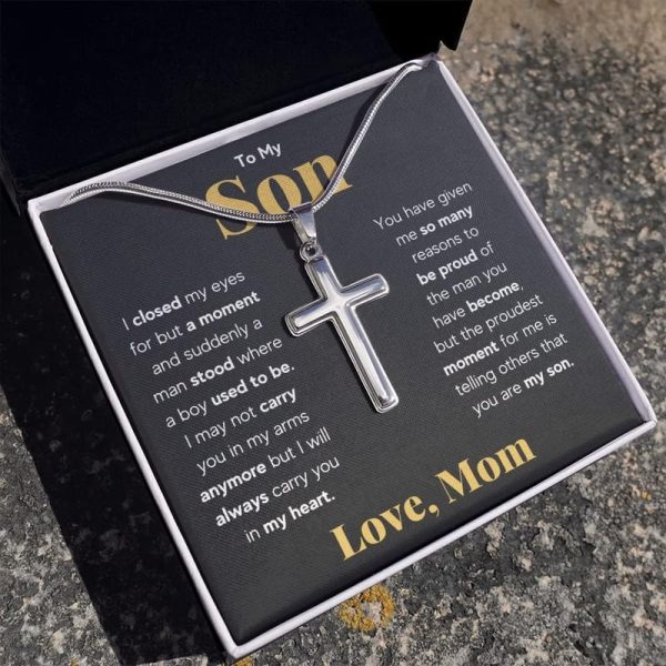 Faith Cross Necklace: Personalized Gift For Son's Graduation - Image 6