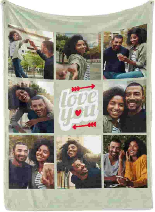 Ships Next Day: Personalized Photo Blanket - Custom Gift Usa