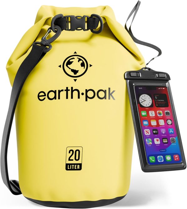 Earth Pak Waterproof Dry Bag With Phone Case - Best For Kayaking