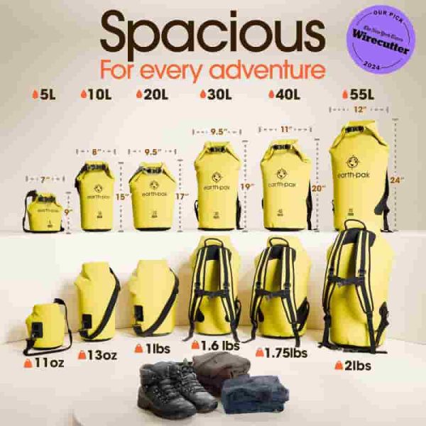 Earth Pak Waterproof Dry Bag With Phone Case - Best For Kayaking - Image 2