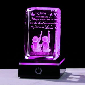 Best Sister Gift: Led Crystal Keepsake For Birthday