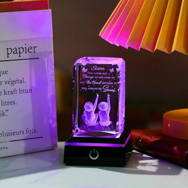 Best Sister Gift: Led Crystal Keepsake For Birthday - Image 2
