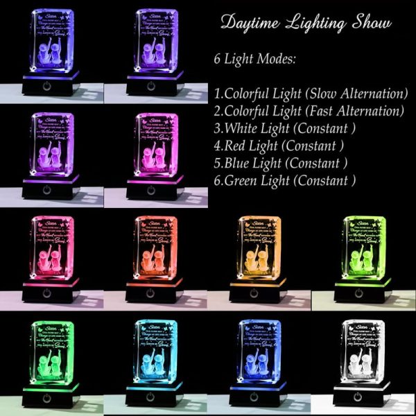 Best Sister Gift: Led Crystal Keepsake For Birthday - Image 3