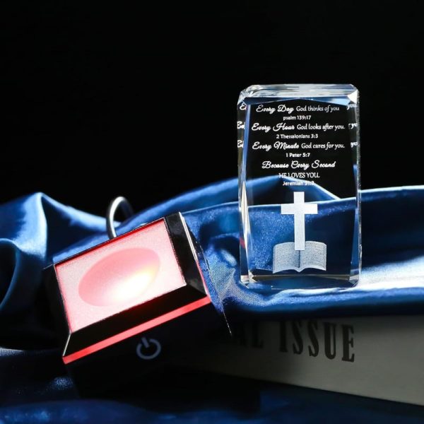 Inspirational 3d Crystal Christian Gift With Led Light - Perfect For Birthdays & Holidays - Image 5