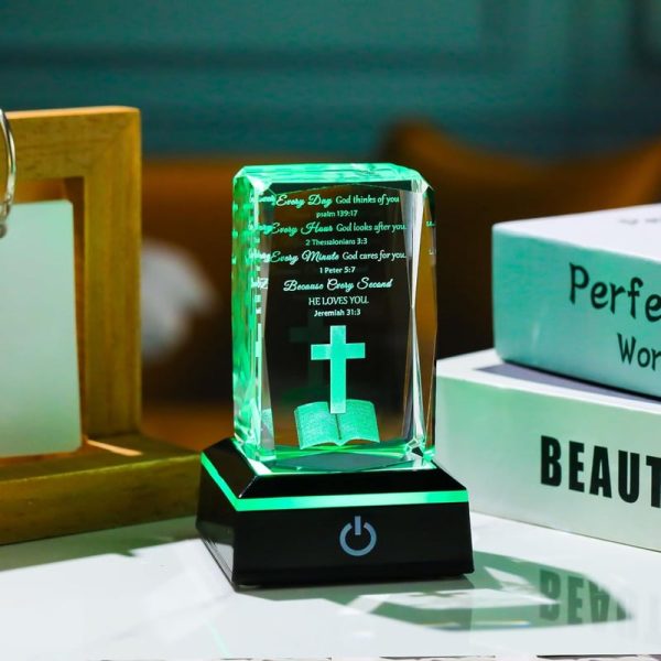 Inspirational 3d Crystal Christian Gift With Led Light - Perfect For Birthdays & Holidays - Image 6