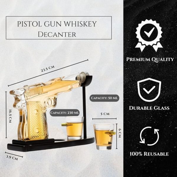 Unique Whiskey Gun Decanter Set - Perfect Gift For Men And Dad - Image 2