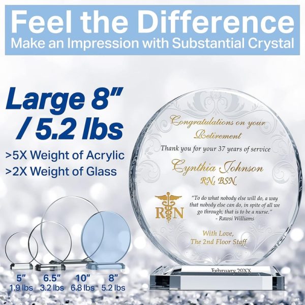 Best Personalized Crystal Nurse Retirement Gift With Rn Symbol - Image 4