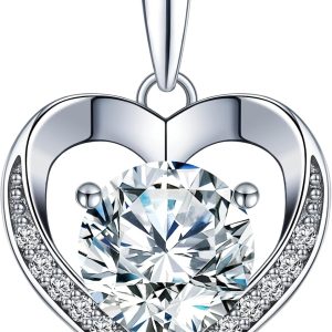 Best Moissanite Heart Necklace - Gift For Wife