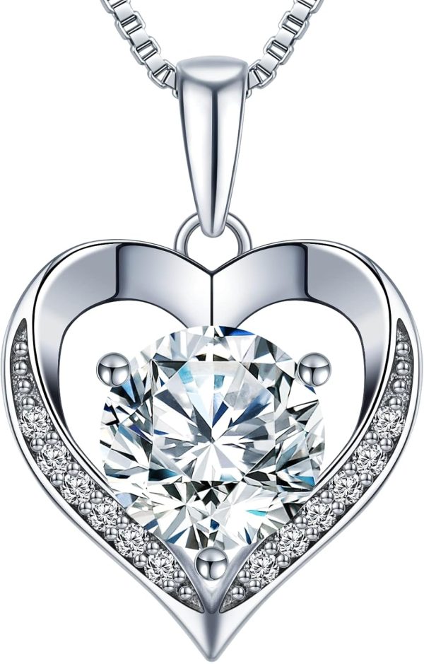 Best Moissanite Heart Necklace - Gift For Wife