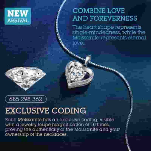 Best Moissanite Heart Necklace - Gift For Wife - Image 3