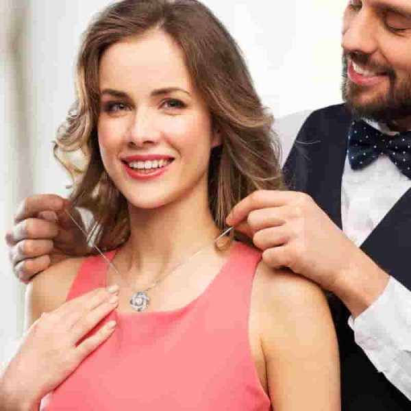 Best Moissanite Love Knot Necklace - Sterling Silver Gift - Image 2