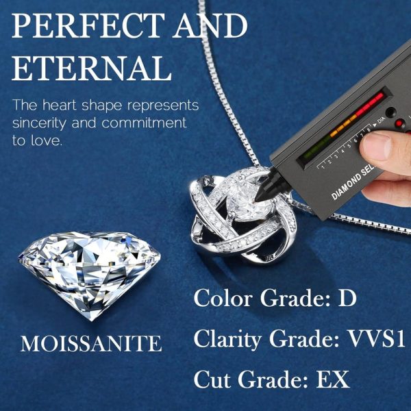 Best Moissanite Love Knot Necklace - Sterling Silver Gift - Image 3