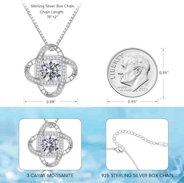 Best Moissanite Love Knot Necklace - Sterling Silver Gift - Image 4