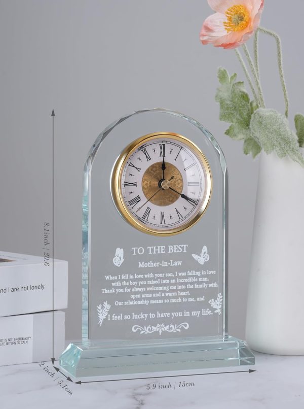 Best Mother-in-law Glass Clock Gift - Elegant & Meaningful - Image 2