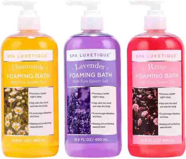 Spa Luxetique Bubble Bath Set: Epsom Salt & Essential Oils
