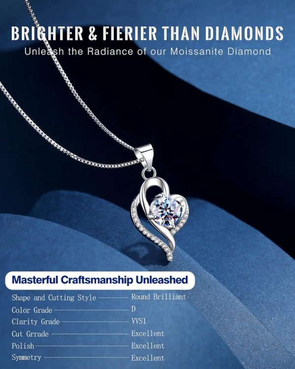 Unique Moissanite Necklace - Best Anniversary Gift For Wife - Image 2
