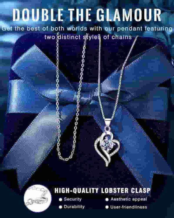 Unique Moissanite Necklace - Best Anniversary Gift For Wife - Image 3