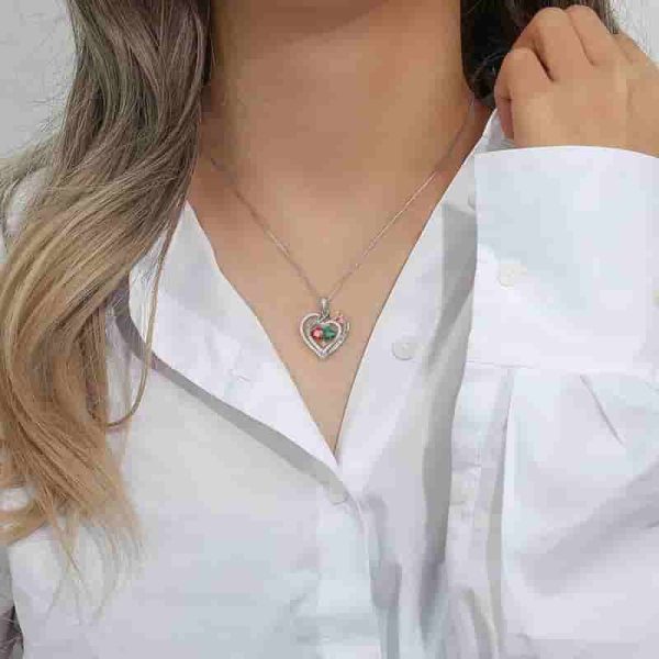925 Sterling Silver Rose Heart Necklace - Best Gifts For Wife Or Mom - Image 5