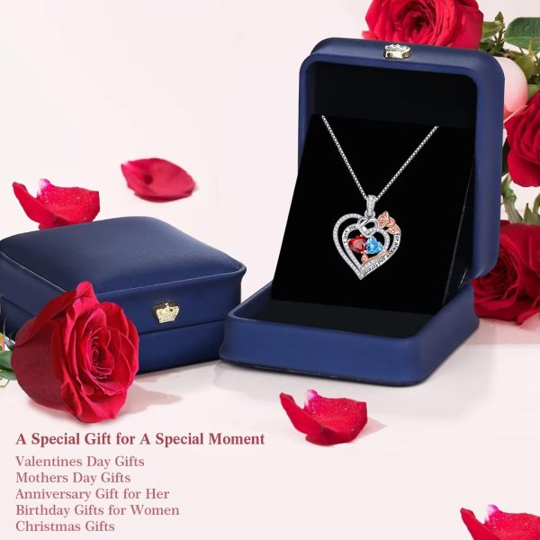 925 Sterling Silver Rose Heart Necklace - Best Gifts For Wife Or Mom - Image 6