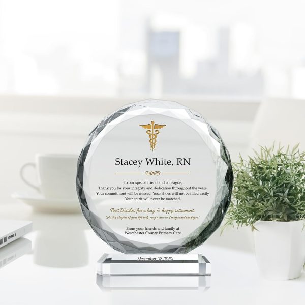 Best Crystal Nurse Plaque - Custom Retirement Gift - Image 2