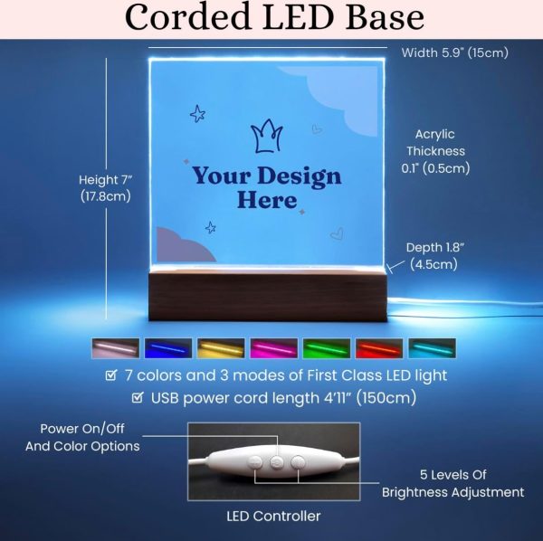 Personalized First Date Map Plaque With Led Light Stand - Image 6