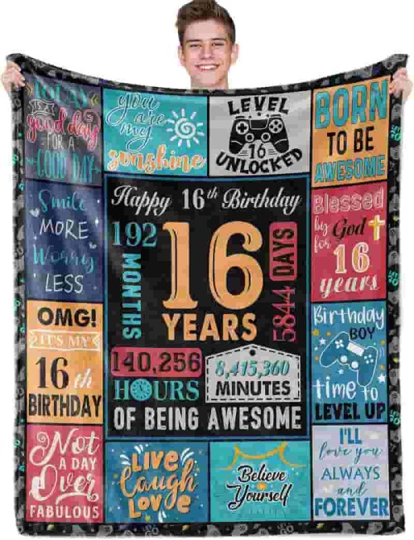 16th Birthday Blanket Gift For Teen Boys - Best 60x50 Blanket