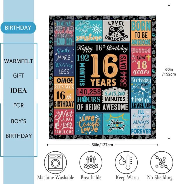 16th Birthday Blanket Gift For Teen Boys - Best 60x50 Blanket - Image 6