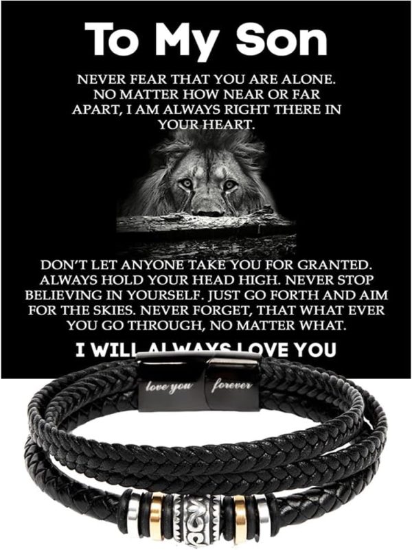 Best Birthday Gift To My Son Bracelet With Message Card & Box