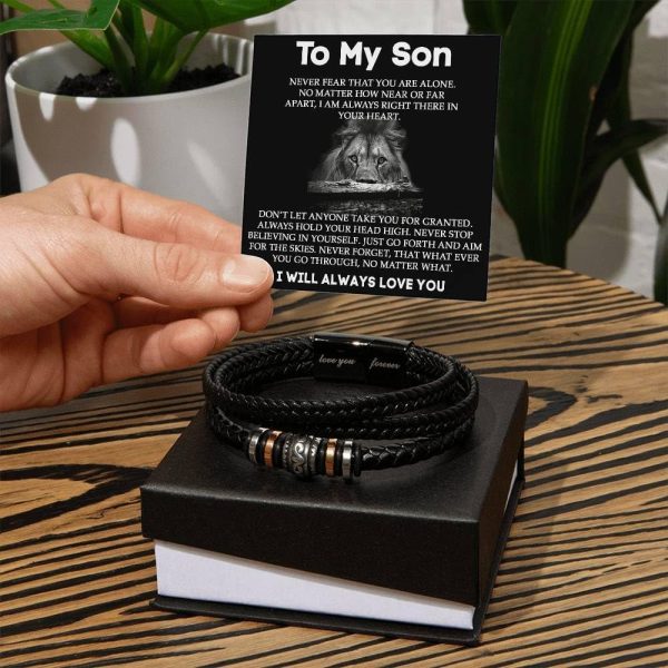 Best Birthday Gift To My Son Bracelet With Message Card & Box - Image 3