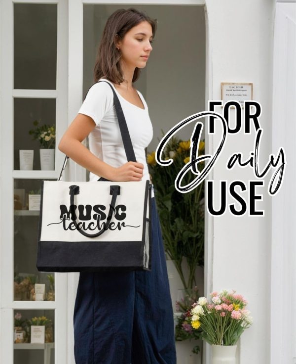 Best Music Teacher Gift: Canvas Tote & Makeup Bag Set - Image 5